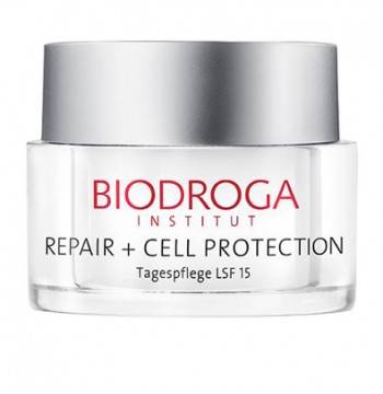 Защитный дневной крем для кожи, чувствительной к свету SPF15 / Repair Cell Protection / Day Care for light-stressed skin Biodroga