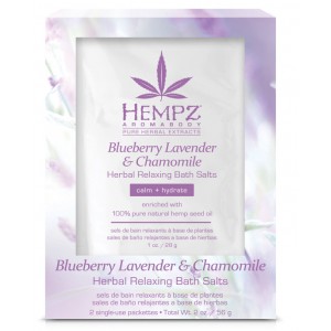 Соль для ванны расслабляющая лаванда, ромашка и дикие ягоды Blueberry Lavender and Chamomile Herbal Relaxing Bath Salts 2 х 28 г Hempz