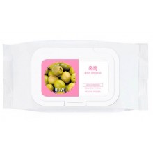 Салфетки очищающие с оливой для удаления макияжа Дэйли Фреш Daily Fresh Olive Cleansing Tissue 60 шт Holika Holika