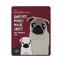 Маска-мордочка тканевая омолаживающая Бэби Пэт Мэджик, мопс Baby Pet Magic Mask Sheet Anti-wrinkle Pug Holika Holika