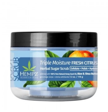 Скраб сахарный для тела Тройное Увлажнение / Hempz Triple Moisture Fresh Citrus Herbal Sugar Scrub 176 г Hempz