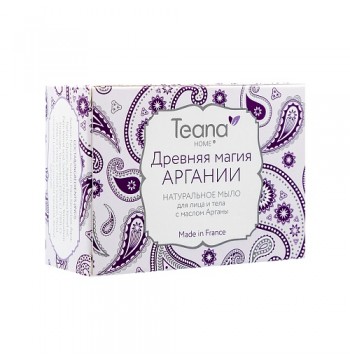 Мыло натуральное с маслом арганы для сухой и чувствительной кожи лица и тела Древняя магия Аргании 100 г Teana
