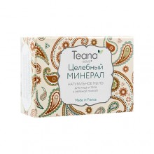 Мыло натуральное с зеленой глиной для жирной и проблемной кожи лица и тела Целебный минерал 100 г Teana