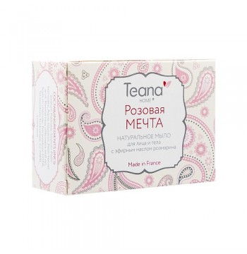 Мыло натуральное с эфирным маслом розмарина для жирной и проблемной кожи лица и тела Розовая мечта 100 г Teana