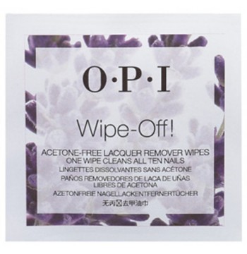 Салфетки без ацетона для снятия лака "Wipe-Off! Acetone-Free  Lacquer Remover Wipes" OPI