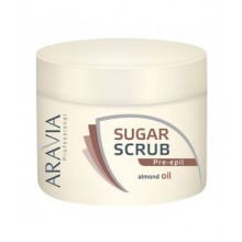 Скраб сахарный для тела с маслом миндаля Aravia Professional 300 мл