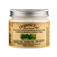 Скраб натуральный увлажняющий с гранулами жожоба для тела "Лемонграсс и зеленый чай" Organic Tai 200гр